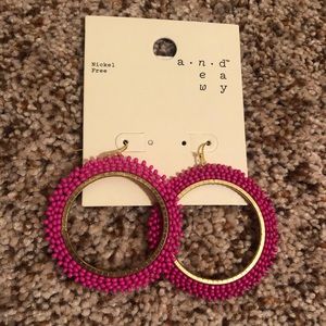 A New Day Hot Pink Hoops - NWT